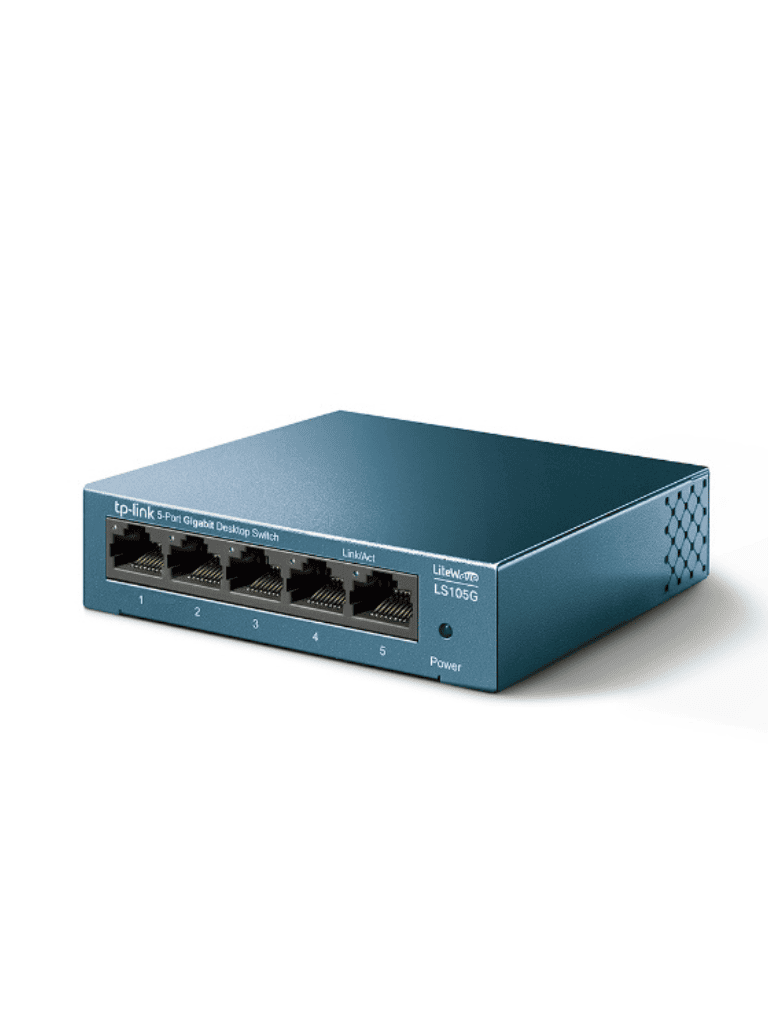 TP-LINK LS105G - Switch de escritorio Gigabit de 5 puertos 10/100/1000Mbps y carcasa metálica.
