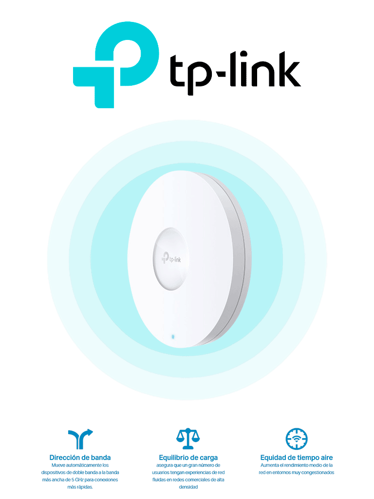 TP-LINK EAP620 HD - Punto de Acceso Omada Wi-Fi 6 AX1800 MU-MIMO 2x2 con Omada Mesh de alta densidad de usuarios configuración por controlador o stand-alone para montaje en techo-pared y alimentación PoE+.