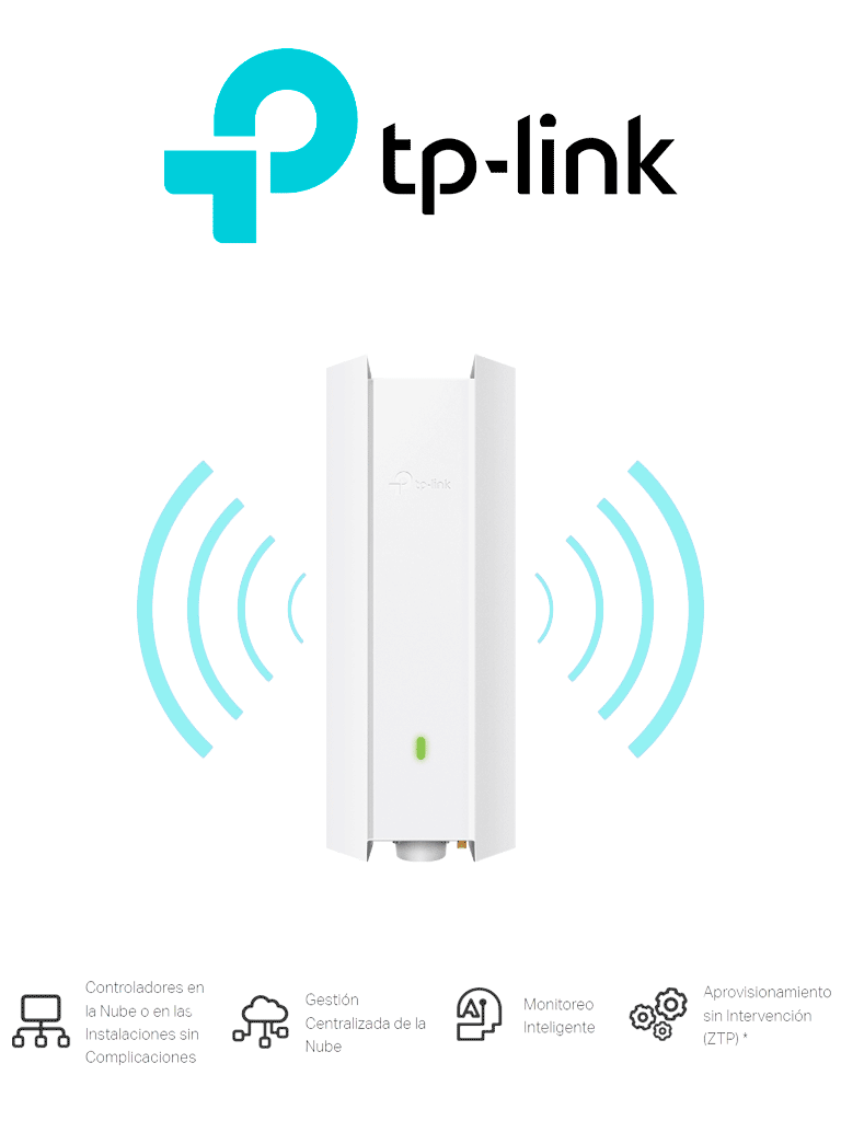 TP-LINK EAP610-OUTDOOR - Punto de Acceso Omada de exterior-interior Wi-Fi 6 AX1800 MU-MIMO 2x2 con Mesh Omada de alta densidad de usuarios configuración por controlador o stand-alone para montaje en mástil/pared y alimentación PoE+.