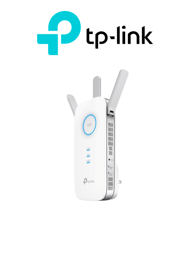 TP-LINK RE450 - Repetidor de señal WiFi AC1750 de doble banda 2.4GHz (450Mbps) y 5GHz (1300Mbps) con indicador inteligente de señal modo punto de acceso 3 antenas externas y 1 puerto Ethernet (RJ45) 10/100/1000Mbps.