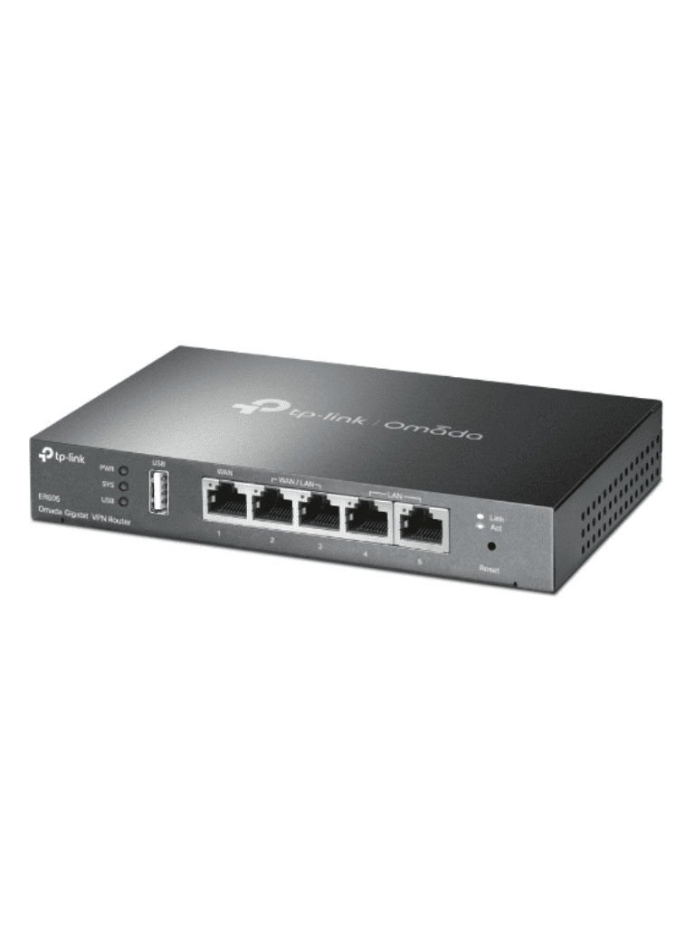 TP-LINK ER605 - Router Omada VPN SDN Multi-WAN Gigabit con 1 puerto WAN Gigabit 2 LAN Gigabit y 2 configurables LAN/WAN hasta 25 000 sesiones concurrentes con gestión centralizada Omada o stand-alone y 1 puerto USB 2.0.