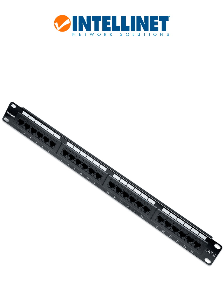 INTELLINET 520959 - Panel de parcheo Cat6 de 24 puertos UTP 1UR.