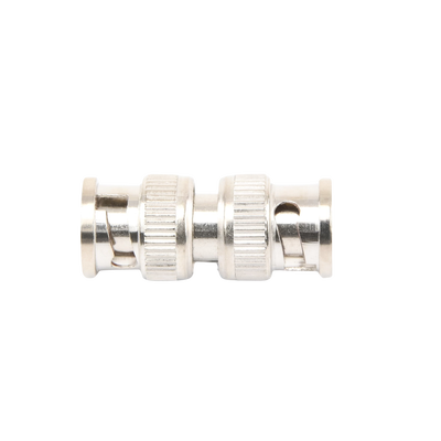 Adaptador tipo barril para 75 Ohm de conector BNC macho a BNC macho Níquel/ Oro/ Teflón.