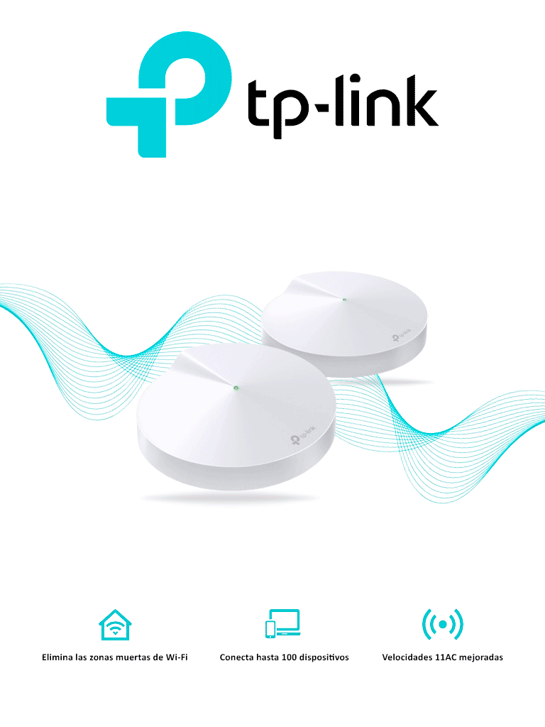 TP-LINK DECO M5 (2-Pack)- Kit de 2 routers MESH para hogar de doble banda Wi-Fi 5 AC1300 Mbps con 2 puertos Gigabit WAN/LAN 4 antenas internas además app Deco (iOS Android) y protección HomeCare. #TP9