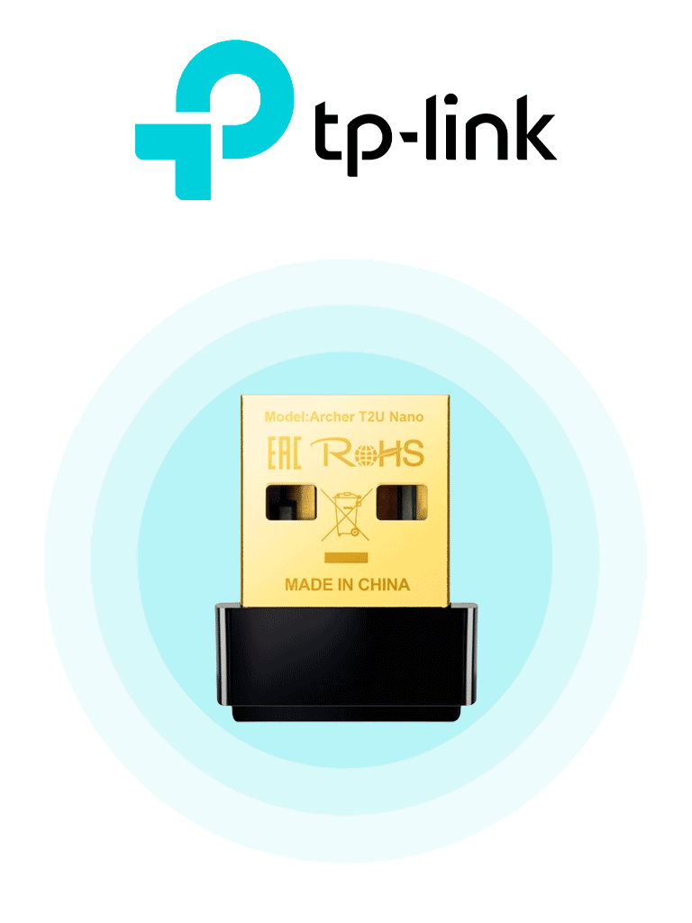 TP-LINK Archer T2U Nano - Mini Adaptador USB inalámbrico de doble banda AC 600 Mbps con antena omnidireccional. #O1