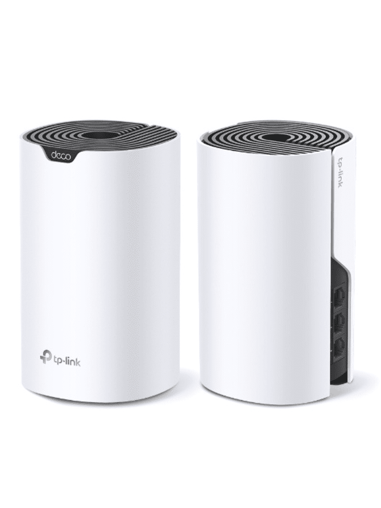 TP-LINK DECO S7 (2-Pack) - Kit de 2 routers inalámbricos MESH para hogar de doble banda Wi-Fi 5 AC1900 Mbps con 3 puertos Gigabit WAN/LAN 3 antenas internas y administración en la app Deco (iOS Android). (2 piezas) #O4