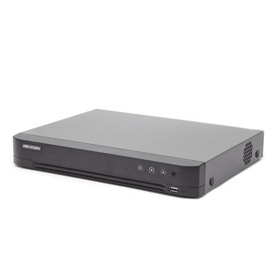 (ACUSENSE / Evita Falsas Alarmas) DVR 4 Megapixel / 16 Canales TURBOHD + 8 Canales IP / 1 Bahía de Disco Duro / Audio por Coaxitron / Salida de Vídeo en Full HD