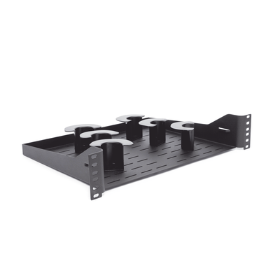 Charola Ventilada Para Administración de Cable en Racks o Gabinetes  con 6 Postes para Control de Holgura  de 19in  2 UR  Color Negro