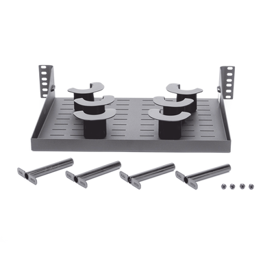 Charola Ventilada Para Administración de Cable en Racks o Gabinetes  con 6 Postes para Control de Holgura  de 19in  2 UR  Color Negro