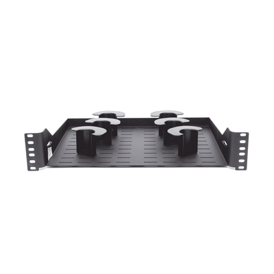 Charola Ventilada Para Administración de Cable en Racks o Gabinetes  con 6 Postes para Control de Holgura  de 19in  2 UR  Color Negro
