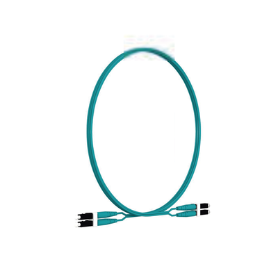 Jumper de Fibra Optica Multimodo 50/125 OM4 LC-LC Duplex LSZH Color Aqua 2 Metros