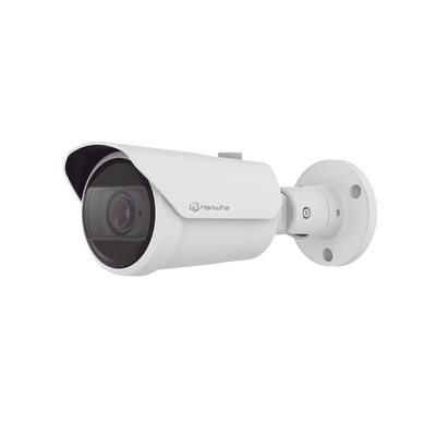 Camara Bala IP 8MP con funciones IA / Lente Motorizado 3.2 a 10.2 mm / WDR 120dB / H.265 / RanuraSD / Protección IP66 IK10 / IR 30m