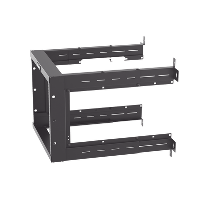 Rack PanZone® de Montaje en Pared de 19in Profundidad Ajustable Rieles Numerados y Roscados #12-24 9 UR Color Negro