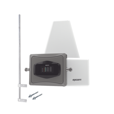 Kit Amplificador de Señal Celular 4G/ Incluye Mástil / Mejora las llamadas convencionales y VoLTE / Soporta datos de tecnologías 2G 3G y 4G de TELCEL AT&T y MOVISTAR / Cubre hasta 600 m2.