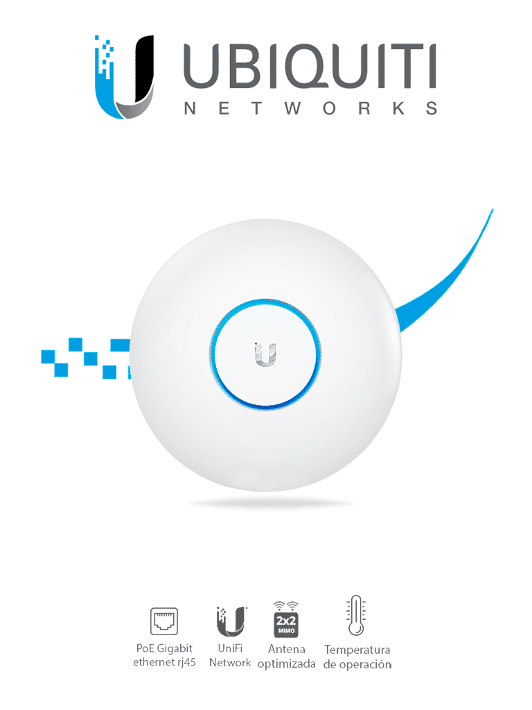 UBIQUITI UAP-AC-LR - UniFi AC: Access Point de largo alcance para interiores con doble banda 802.11ac MIMO 2x2 potencia de 24 dBm hasta 1317 Mbps. Incluye Inyector PoE