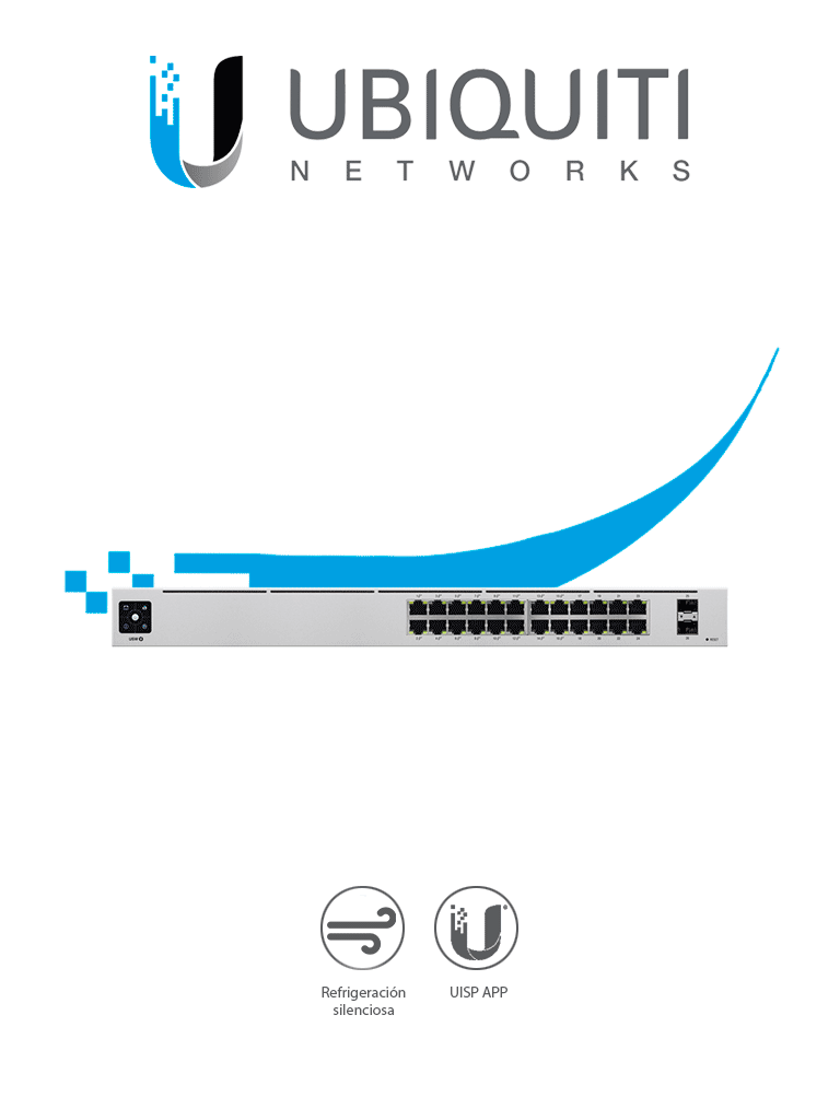UBIQUITI USW-24 UniFi Switch Capa 2 de 24 puertos 10/100/1000 Mbps más 2 puertos 1G SFP con pantalla informa#ENE2