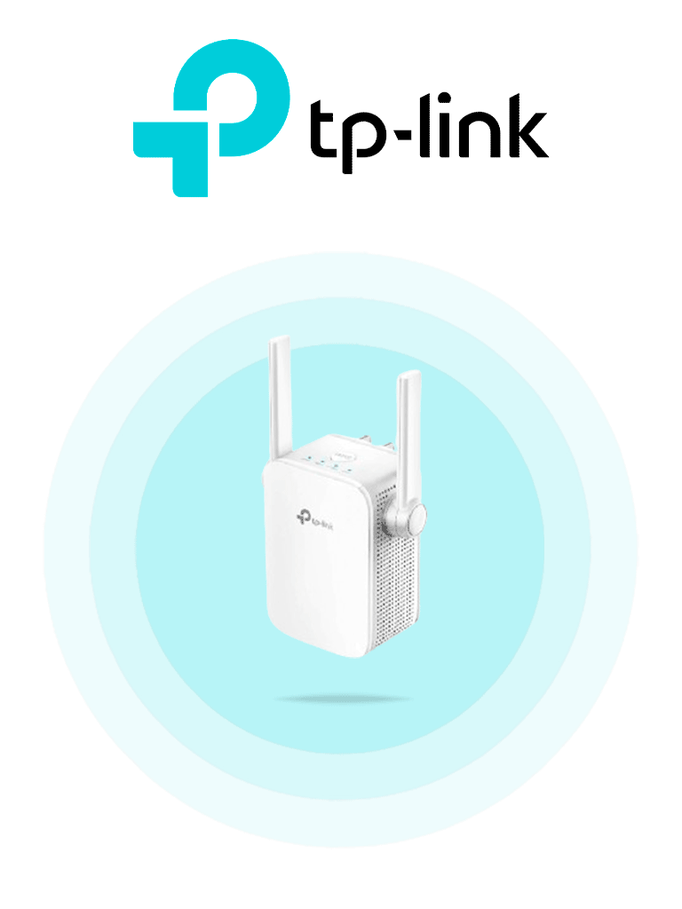 TP-LINK RE205 -Repetidor de señal WiFi AC750 con frecuencias de 2.4GHz (300Mbps) y 5GHz (433Mbps) además indicador inteligente de señal modo punto de acceso 2 antenas externas y 1 puerto Ethernet (RJ45) 10/100Mbps.