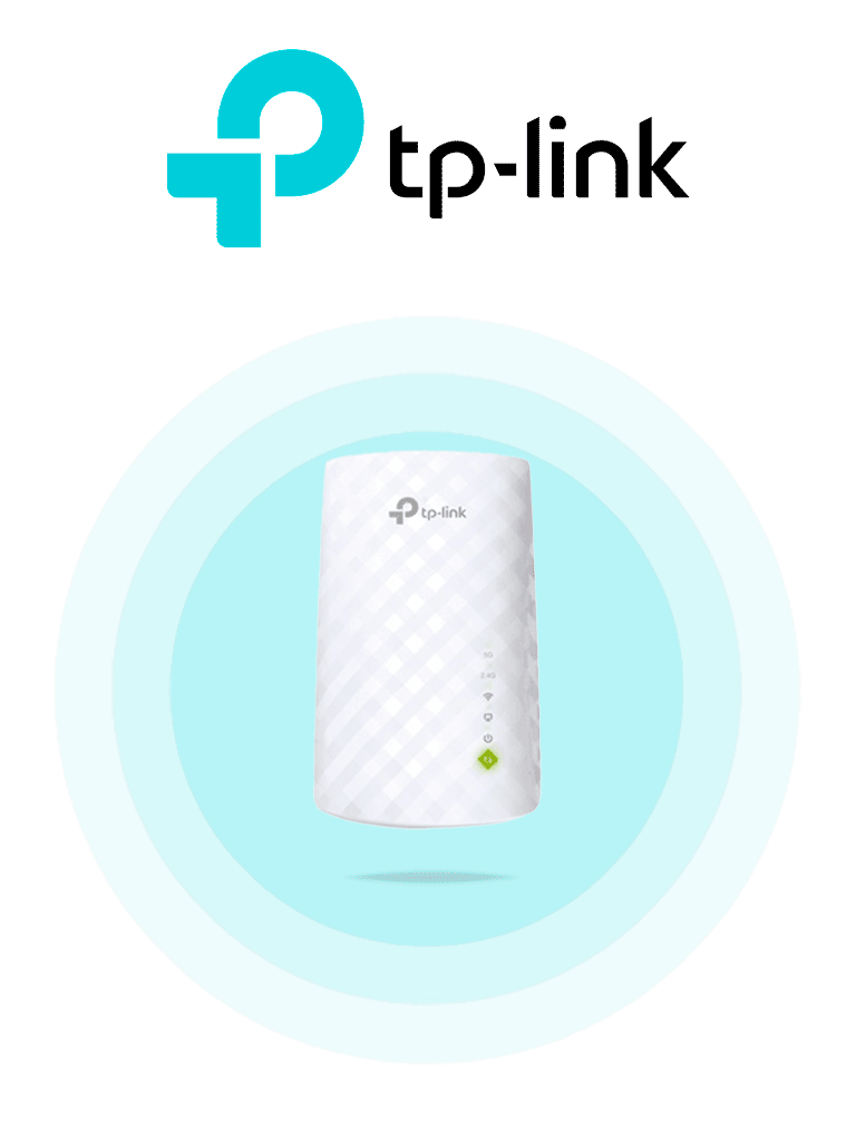 TP-LINK RE200 - Repetidor de WiFi doble banda AC750 soporta 802.11 b/g/n y 802.11ac hasta 750 Mbps con 1 puerto Ethernet (RJ45) 10/100 Mbps 3 antenas internas para 2.4GHz y 5GHz.