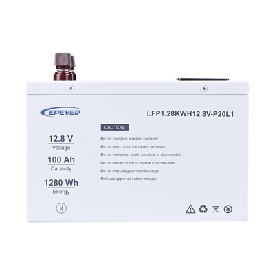 Batería de Litio LiFePO4 12.8Vcc 100Ah 1.28KwH Pantalla LCD para Monitoreo Local Carcasa Metálica