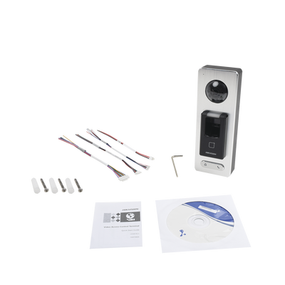2 EN 1 / Lector Biométrico IP65 con Función de Videoportero y lector QR Incluida/ Llamada a APP de Smartphone Hik-Connect P2P (No requiere monitor) / Soporta Tarjetas - Huellas - Códigos QR / Cámara 2 MP Compatible con DVRs y