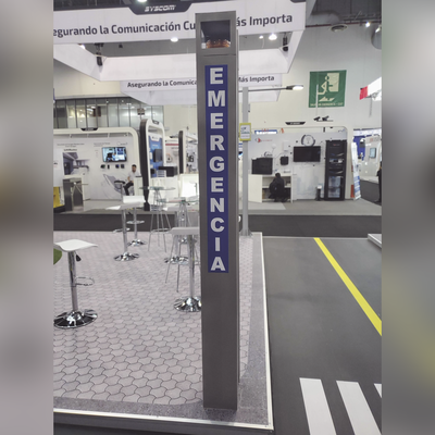 Gabinete tipo Torre para Sistema de Alerta Mediante Equipo Fanvil I12-N-01P y estrobo (No incluidos).