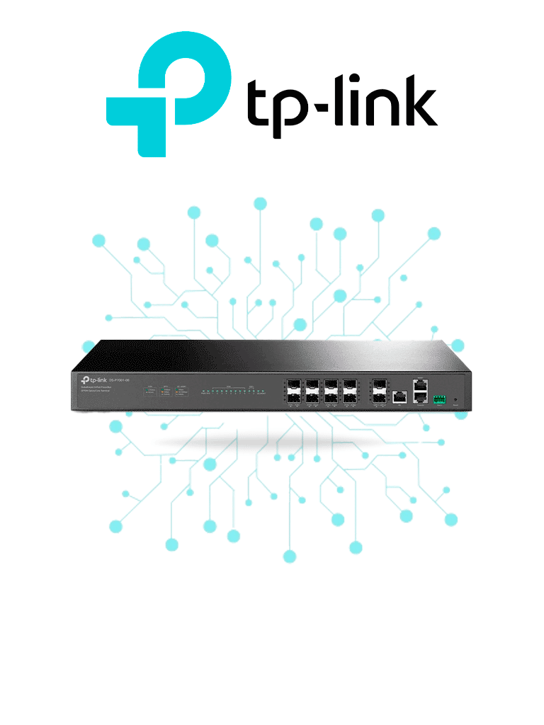 TP-LINK DS-P7001-08 - DeltaStream - OLT de 8 puertos GPON con capacidad de conexión de hasta 1 024 ONUs 1 puerto Gigabit RJ45 Uplink 2 puertos SFP+ Uplink y fuentes redundantes AC-AC incluidas. Administración desde la nube (DPMS).