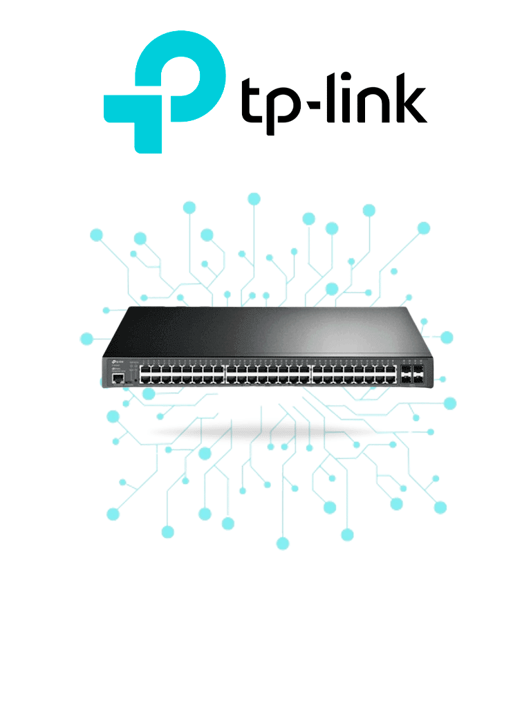 TP-LINK SG3452P - Switch L2+ Omada PoE+ con 48 puertos PoE+ 10/100/1000 Mbps 4 puertos SFP 1G consola RJ45/microUSB gestión centralizada Omada/Stand-Alone soporte Multicast IGMP Calidad de Servicio (QoS) y presupuesto PoE 384W.