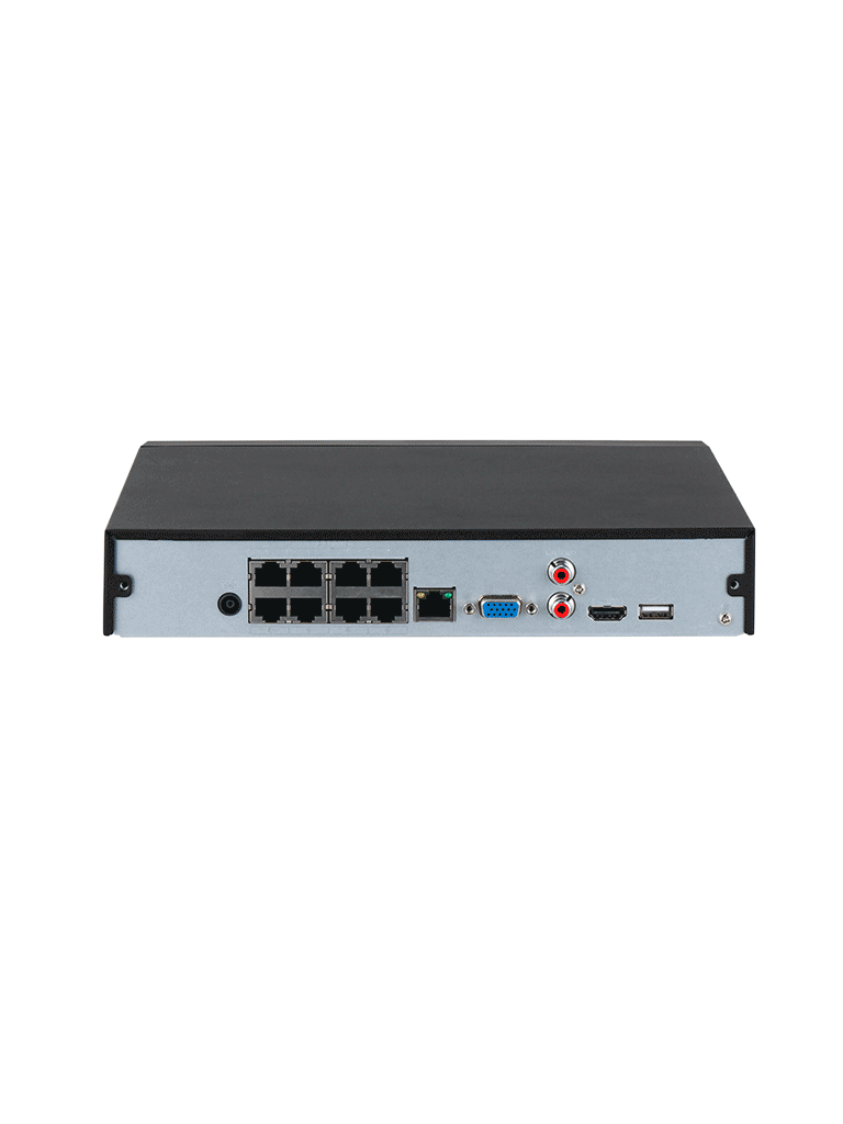 DAHUA DHI-NVR4108HS-8P-4KS3 NVR de 8 MP / 4k / 8 canales IP/ 8 puertos PoE/ Rendimiento de 160 mbps/ H.265+/ 1 Bahía para disco duro/ Soporta cámaras WizSense/ HDMI 4K & VGA/