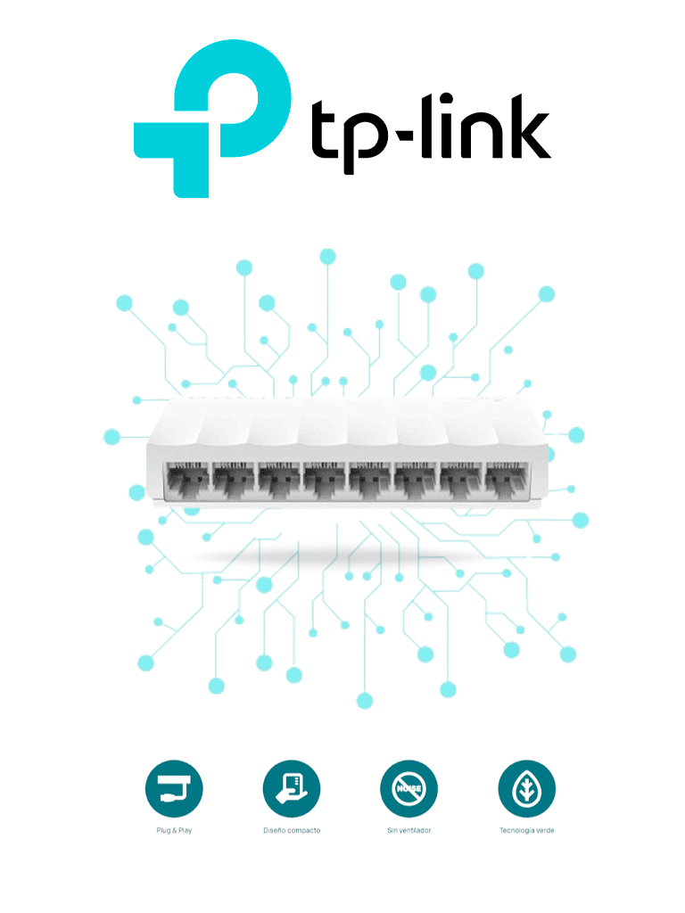 TP-LINK LS1008 - Switch para escritorio 8 puertos 10/100Mbps.