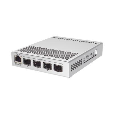 (CRS305-1G-4S+IN) Switch administrable Sistema Operativo Dual puerto 1G Rj45 4 puertos 10G SFP+ para Escritorio