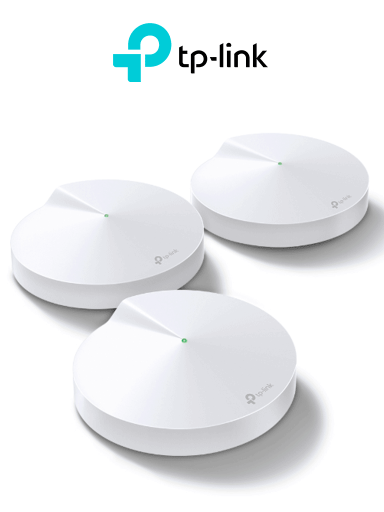 TP-LINK DECO M5 (3-Pack)- Kit de 3 routers MESH para hogar de doble banda Wi-Fi 5 AC1300 Mbps con 2 puertos Gigabit WAN/LAN 4 antenas internas administración mediante la app Deco (iOS Android) y protección HomeCare.