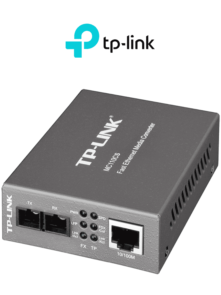 TP-LINK MC110CS - Convertidor Multimedia Mono-modo con 1 puerto RJ45 10/100 Mbps y conector de fibra SC de hasta 20 km
