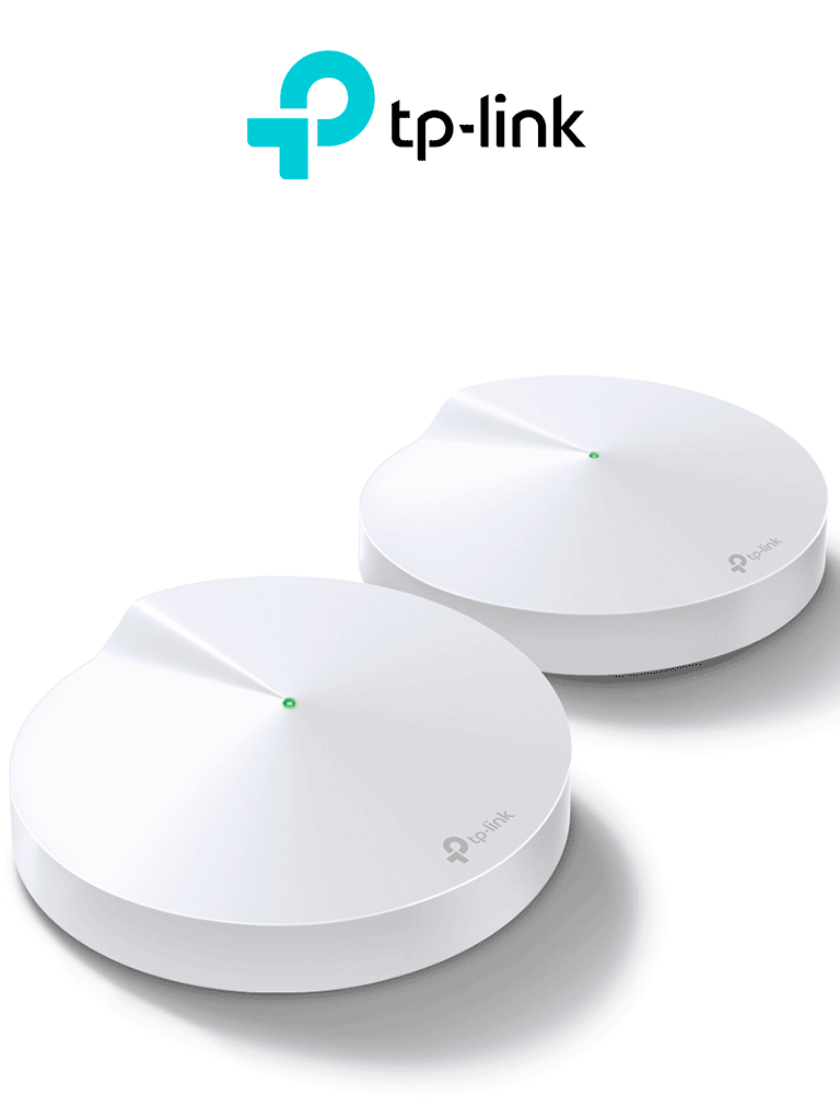 TP-LINK DECO M5 (2-Pack)- Kit de 2 routers MESH para hogar de doble banda Wi-Fi 5 AC1300 Mbps con 2 puertos Gigabit WAN/LAN 4 antenas internas además app Deco (iOS Android) y protección HomeCare. #TP9
