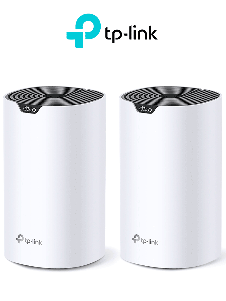 TP-LINK DECO S7 (2-Pack) - Kit de 2 routers inalámbricos MESH para hogar de doble banda Wi-Fi 5 AC1900 Mbps con 3 puertos Gigabit WAN/LAN 3 antenas internas y administración en la app Deco (iOS Android). (2 piezas) #O4