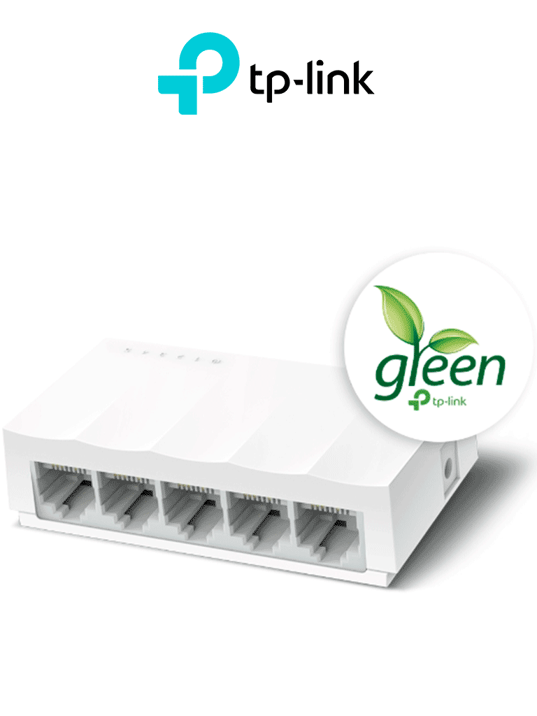 TP-LINK LS1005 - Switch Litewave no administrable de escritorio con 5 puertos fast ethernet RJ45 10/100Mbps. Diseño compacto y plug & play.