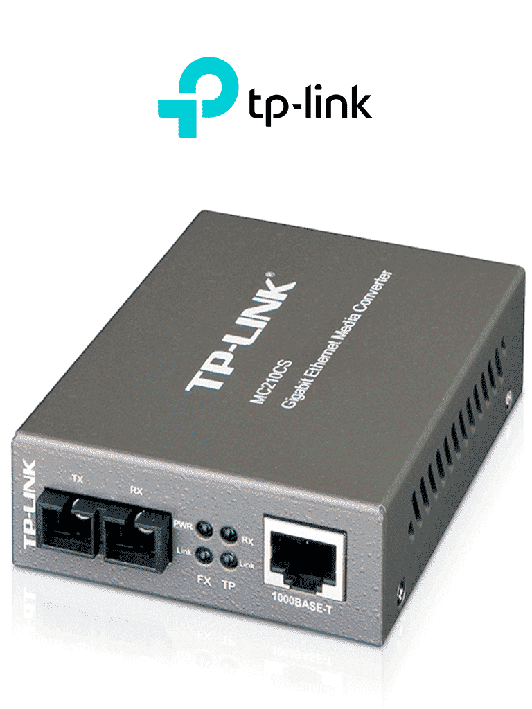 TP-LINK MC210CS - Convertidor de Fibra Óptica Monomodo con 1 puerto RJ45 10/100/1000 Mbps y puerto de fibra óptica SC 1000 Mbps. Alcance de hasta 20 km. Plug and play. #MCI2