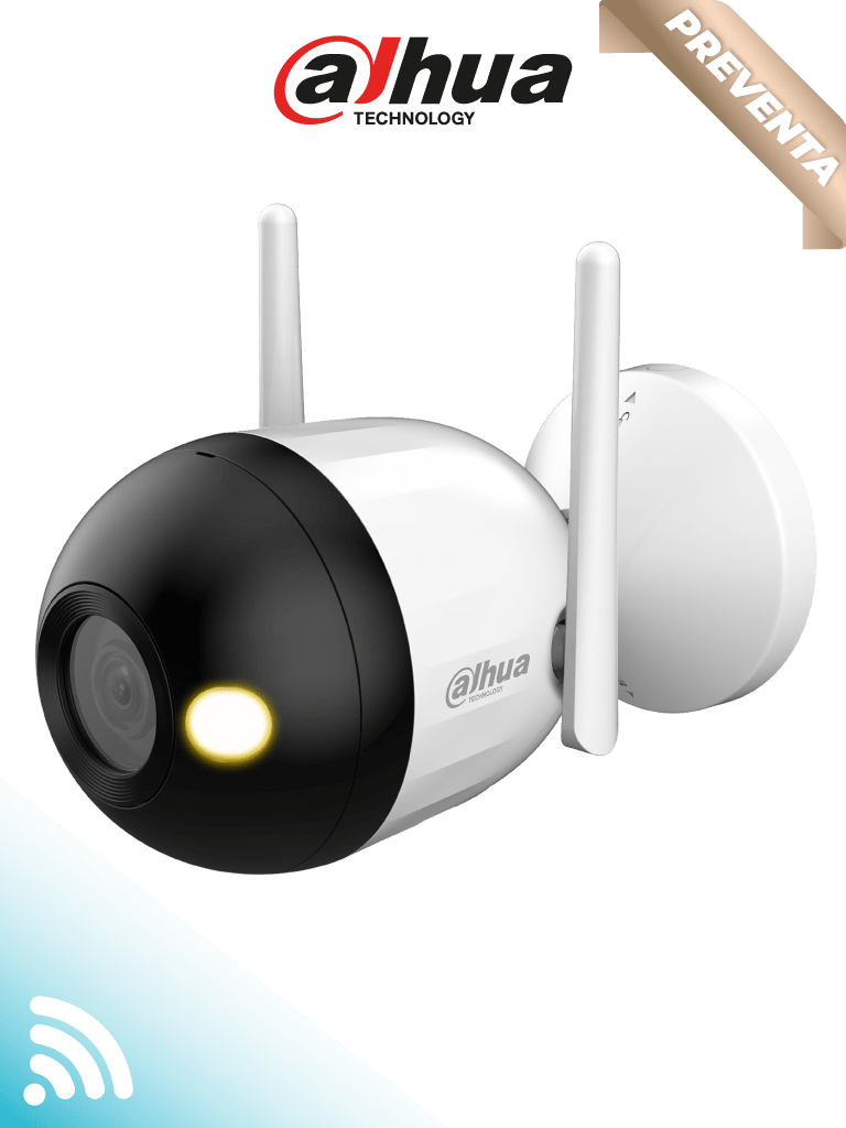 DAHUA F2C-LED - Cámara IP Bullet Wifi de 2 Megapíxeles/ Full Color/ Microfono Integrado/ 30 Mts de Luz Visible/ Ranura para MicroSD/ Lente 2.8mm/ IA con Detección de Humanos/ IP67/#WifiDahua #IMD#DHWifi #MCI2 #WDA