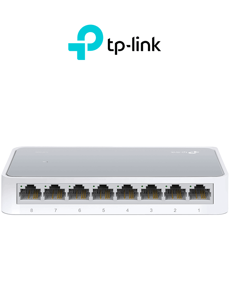 TP-LINK TL-SF1008D - Switch de escritorio con 8 puertos RJ45 Fast Ethernet diseño de plástico y configuración plug and play. #TPLM1 #MARTPL1