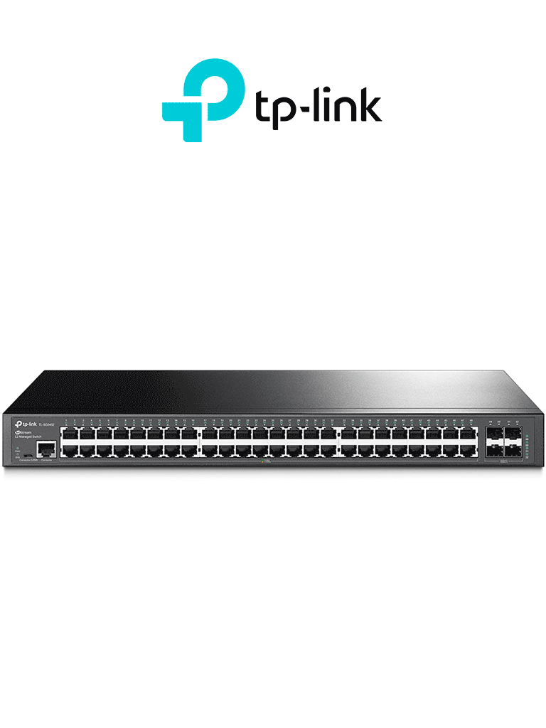 TP-LINK SG3452 - Switch Omada SDN administrable con 48 puertos Gigabit y 4 puertos SFP funciones sFlow QinQ y QoS administración centralizada OMADA.