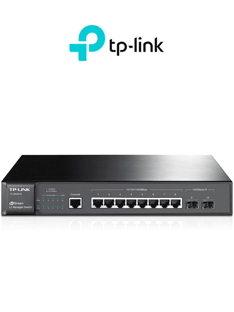 TP-LINK SG3210 - Switch JetStream administrable con 8 puertos 10/100/1000 Mbps y 2 puertos SFP compatible con administración centralizada OMADA SDN.