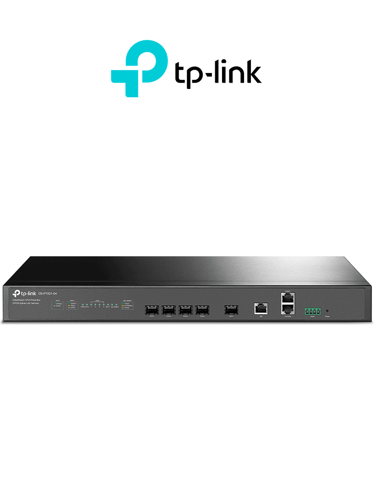 TP-LINK DS-P7001-04 - Delta Stream - OLT con 4 puertos GPON capacidad de conexión hasta 512 ONUs 1 puerto Gigabit RJ45 Uplink 1 puerto SFP+ Uplink y fuentes redundantes AC-DC incluidas. Administración desde la nube (DPMS).