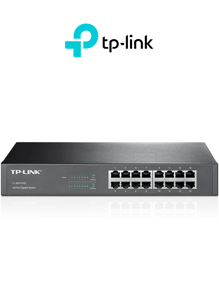 TP-LINK TL-SG1016D - Switch Gigabit no administrable de 16 puertos 10/100/1000 Mbps para escritorio/rack.