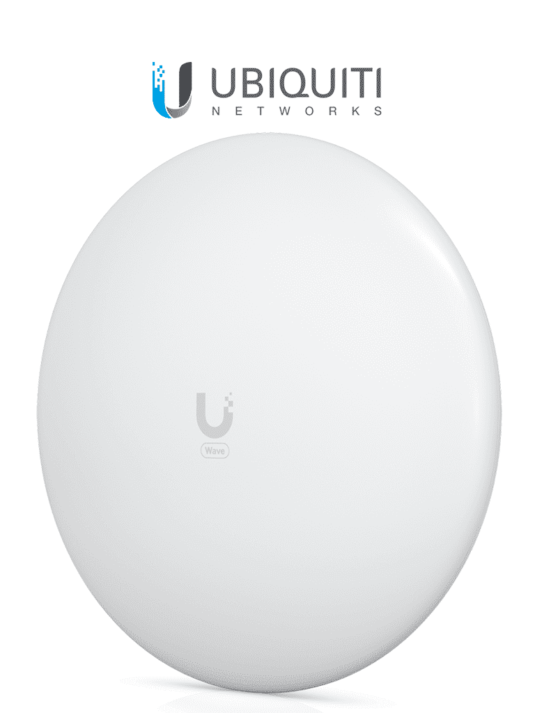 UBIQUITI WAVE-LR- Antena cliente para WAVE-AP con frecuencia de 60 GHz y tasa de transferencia de hasta 2 Gbps. Incluye respaldo a 5 GHz y es compatible únicamente con WAVE-AP