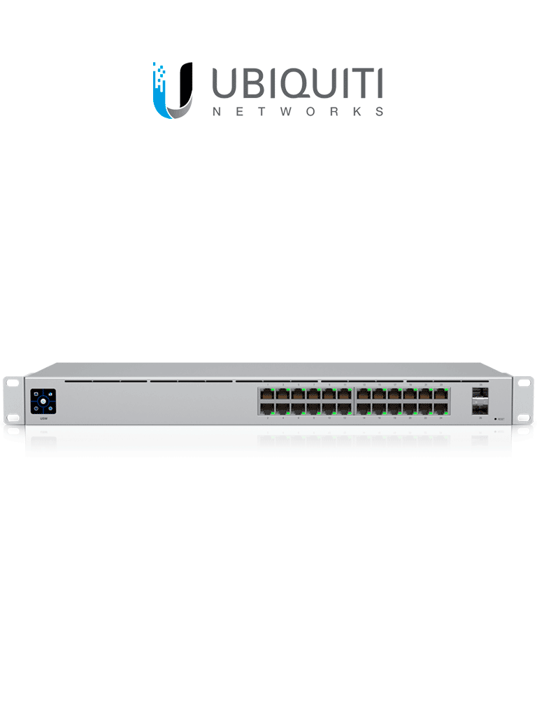 UBIQUITI USW-24 UniFi Switch Capa 2 de 24 puertos 10/100/1000 Mbps más 2 puertos 1G SFP con pantalla informa#ENE2