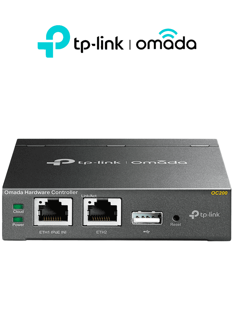 TP-LINK OC200 - Controladora Omada para gestionar hasta 100 equipos Omada. Gestión desde la nube gratuita actualizaciones masivas. 2 puertos Gigabit con PoE af/at. Versión Hadware 1.0