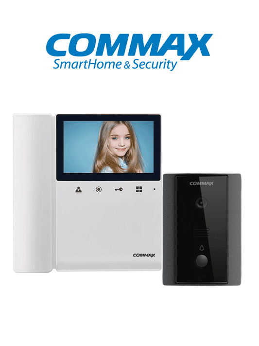 COMMAX CDV43K2DRC4LN - Kit de videoportero Commax a color con monitor de 4.3 pulgadas y auricular  frente de calle  comunicación con audio y video  función de apertura de puerta no requiere configuración