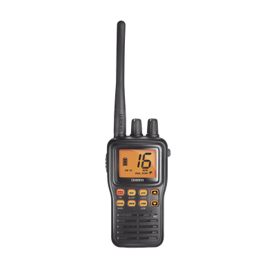 Radio Marino Portátil VHF flotante y sumergible Rx: 156.050-163.275MHz Tx: 156.025-157.425MHz cumple con los canales marinos Internacionales de EUA y Canadá