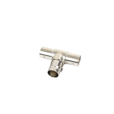Adaptador en T para 75 Ohm de triple conectores BNC Hembras Níquel/ Oro/ Teflón.