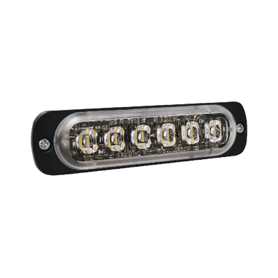Luz Auxiliar de 6 LED Ambar Bisel Negro Lente Transparente
