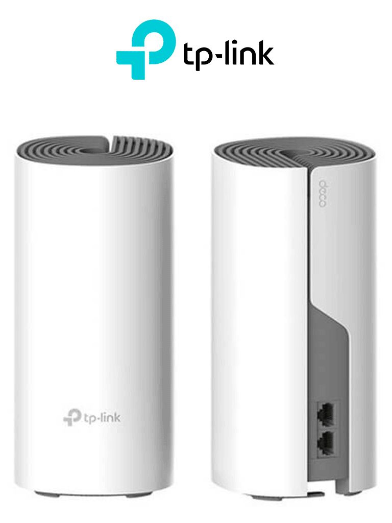 TP-LINK DECOE4 (2-Pack) - Kit de router inalámbrico mesh Deco E4 para hogar de doble banda AC 1200 con 2 puertos 10/100 Mbps y compatible con Alexa. (2 piezas)